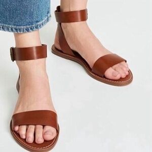 Never-Worn Brown Madewell Boardwalk Ankle Strap Sandals, Size 9